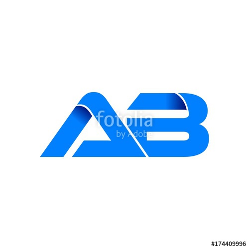 500x500 Ab Logo Initial Logo Vector Modern Blue Fold Style Stock Image