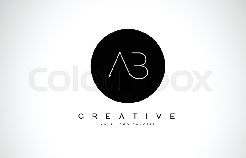 800x515 Ab A B Logo Design With Black And Stock Vector Colourbox