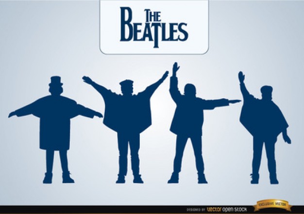 626x442 The Beatles Road Silhouettes In Black And White Vector Free Download