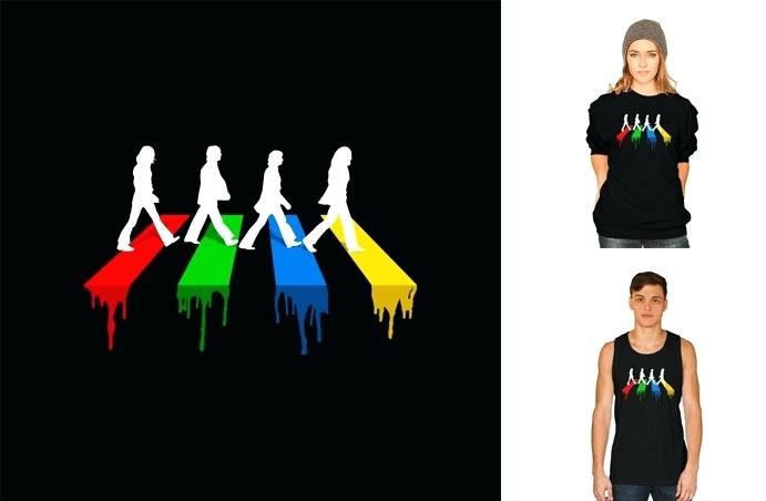 691x452 Music T Shirt Design Abbey Road In Colours The Iconic Classic