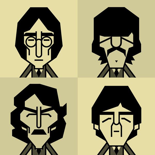 600x600 The Beatles Vector Graphic Caricature On Behance Beautiful