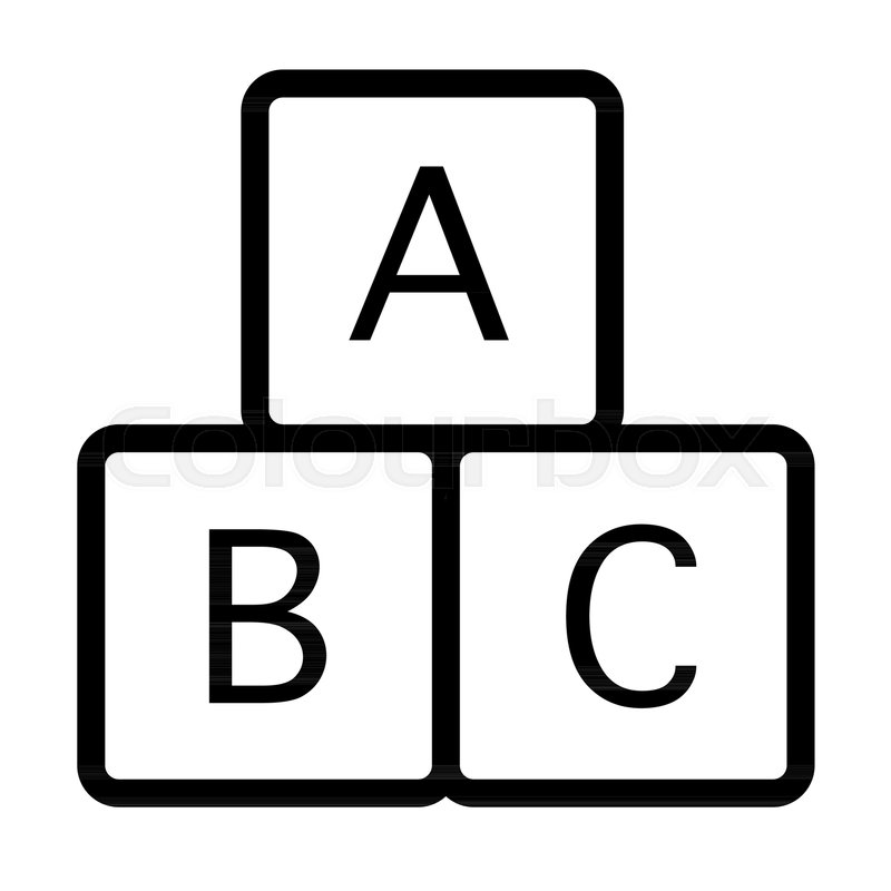 800x800 Alphabet Cubes Line Icon Educational Stock Vector Colourbox
