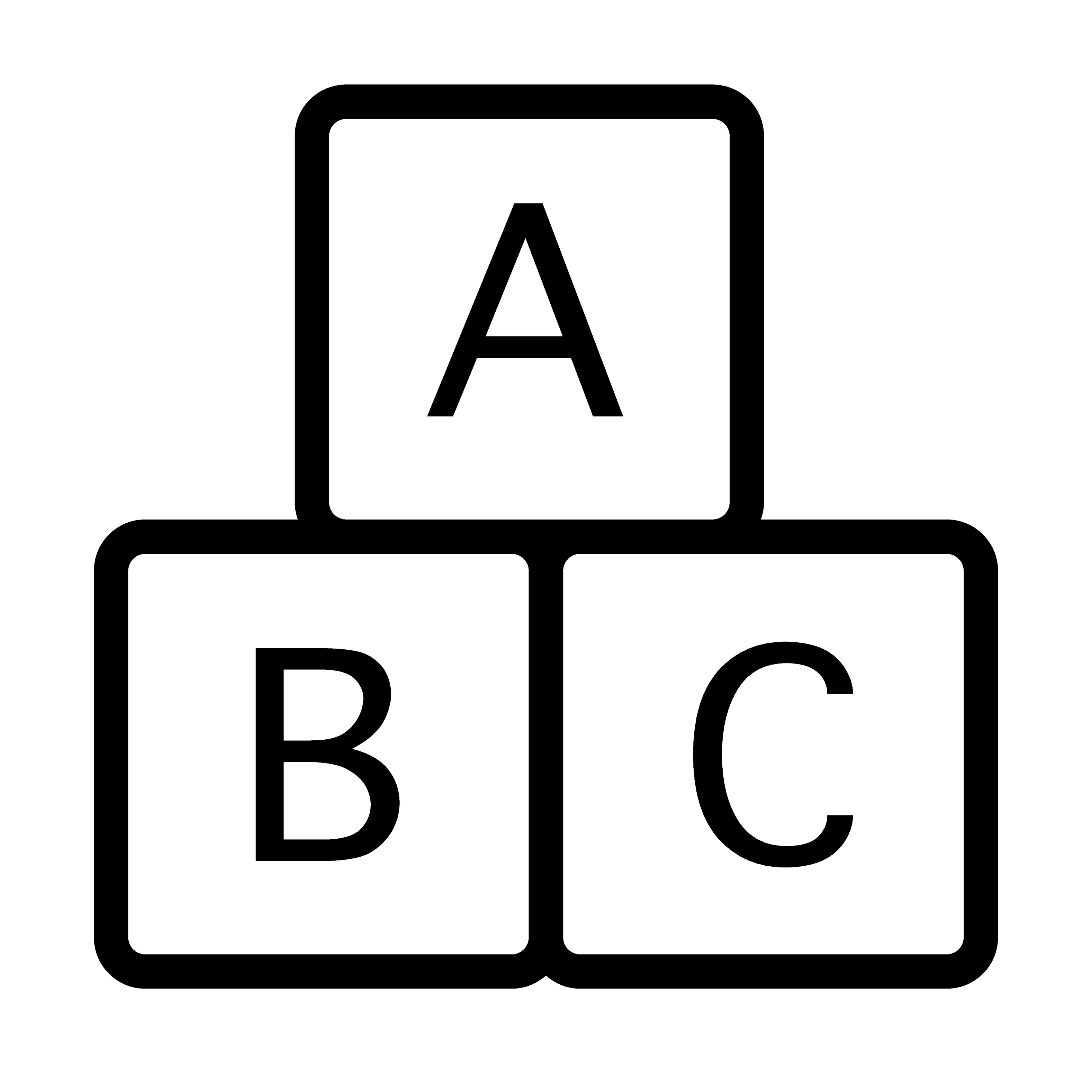 3155x3155 Alphabet Cubes Line Icon Educational Toy Vector Illustration