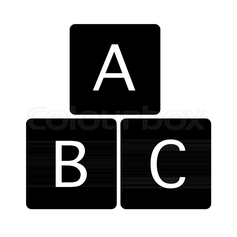 800x800 Alphabet Cubes Solid Icon Educational Stock Vector Colourbox