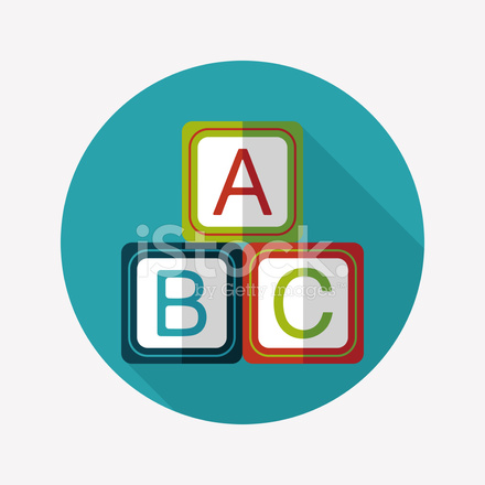 440x440 Abc Blocks Flat Icon With Long Shadow,eps Stock Vector