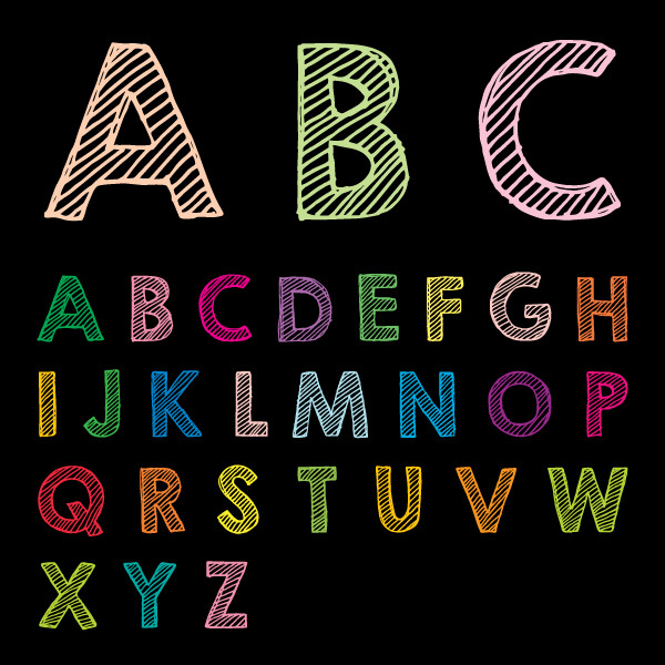 600x600 Free Vectors Free Chalk Drawn Abc Vector Rf
