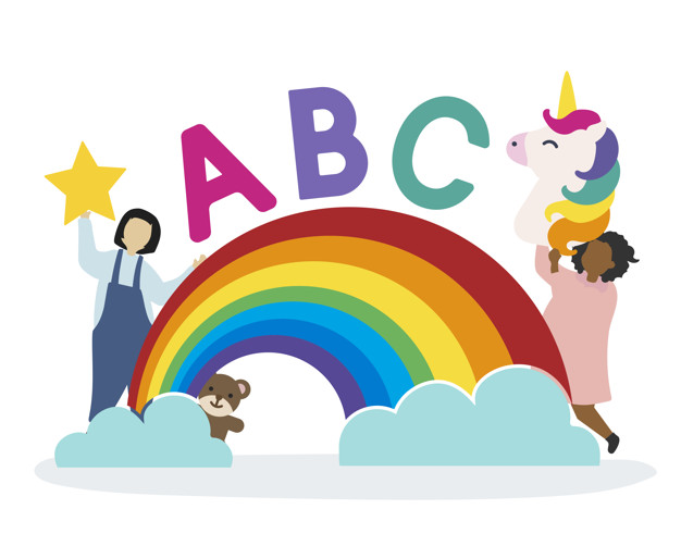 Kids With The Abc Letters Vector Free Download 626x502 Kids With The Abc Letters Vector Free Download