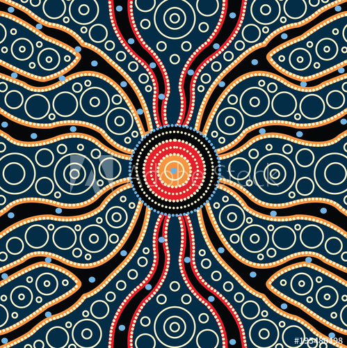 499x500 Connection Concept, Aboriginal Art Vector Painting, Illustration