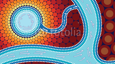 400x225 River, Connection Concept, Aboriginal Art Vector Background