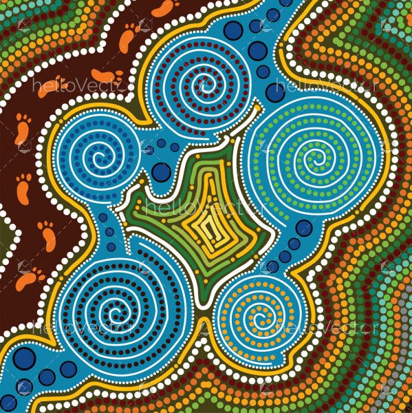 599x600 Aboriginal Art Vector Background Aboriginal In Aboriginal