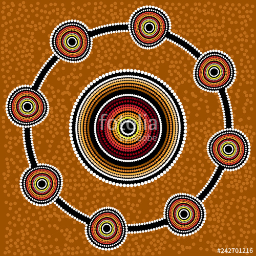 500x500 Aboriginal Art Vector Background Fish Stock Image And Royalty