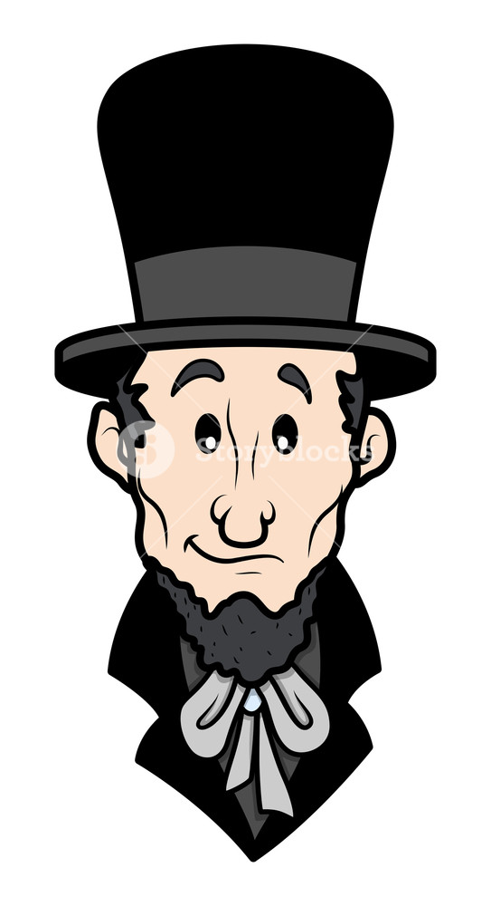 543x1000 Abraham Lincoln Cartoon Vector Character Royalty Free Stock Image