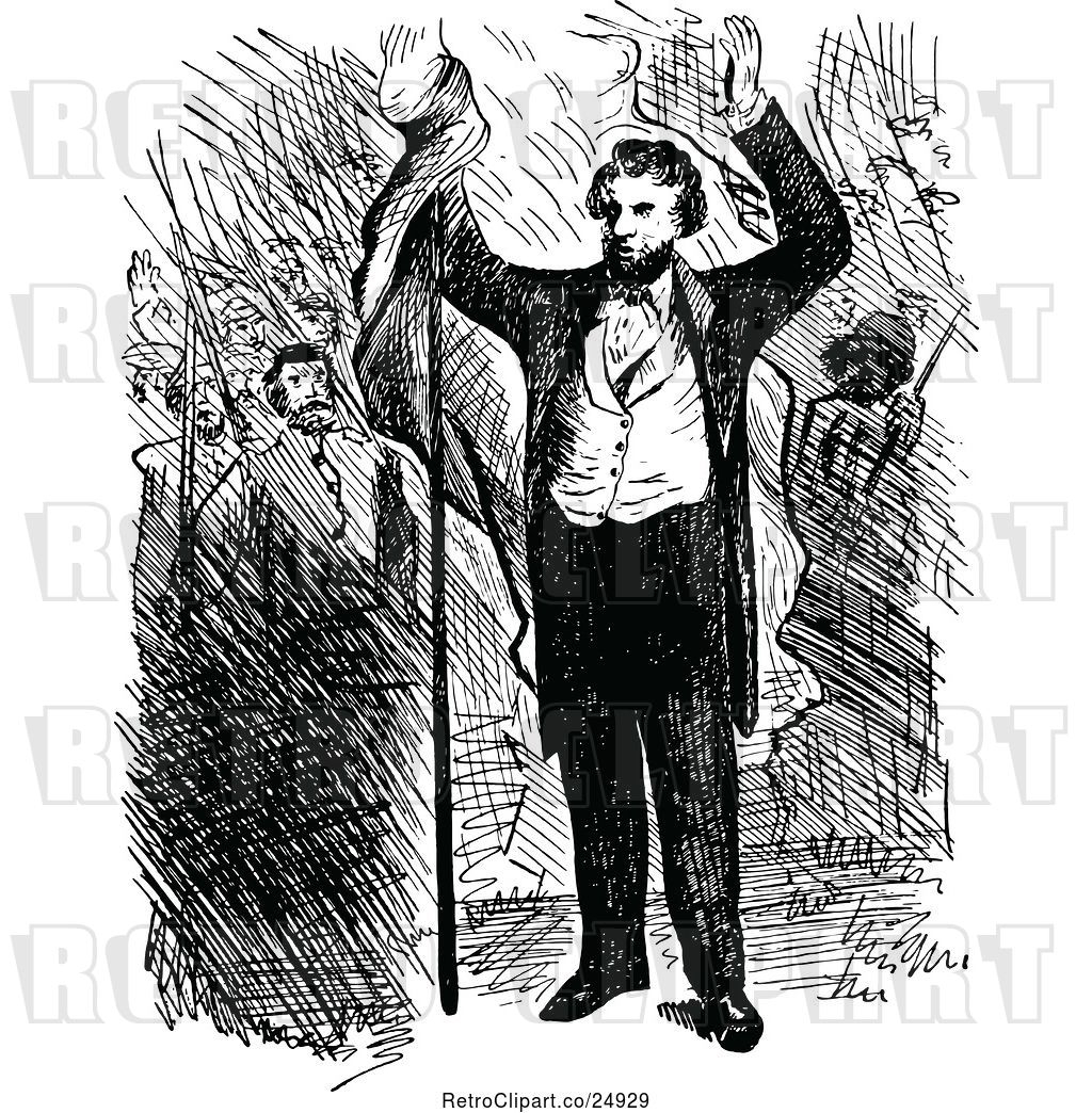 1024x1044 Vector Clip Art Of Scene Of Abraham Lincoln In Character