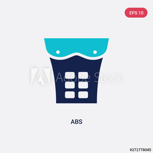 500x500 Two Color Abs Vector Icon From Health Concept Isolated Blue Abs