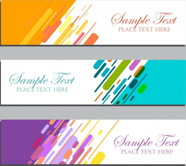 Abstract Banner Templates Multicolored Geometric Decoration Free 600x535 Abstract Banner Templates Multicolored Geometric Decoration Free