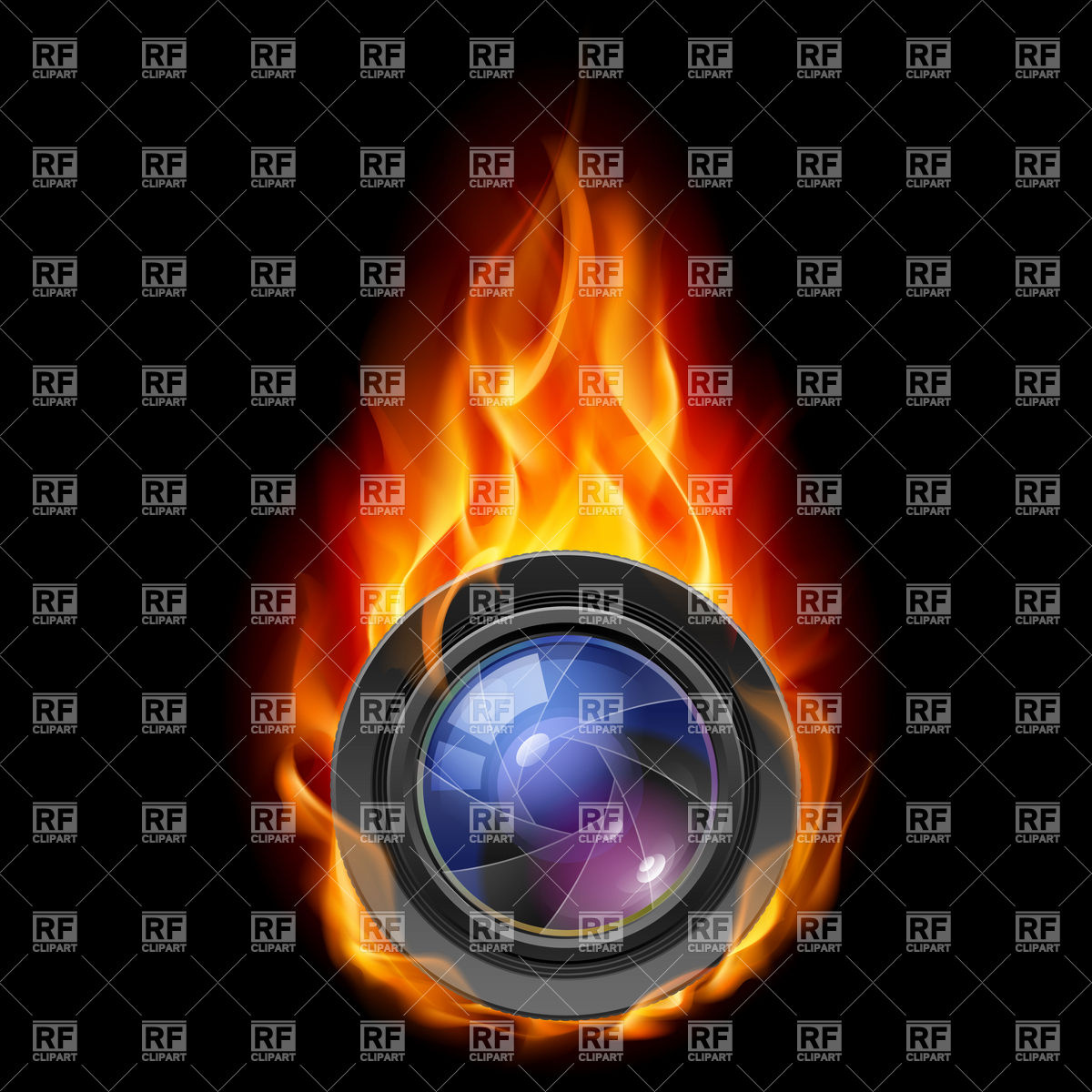 1200x1200 Burning Camera Lens Vector Image Of Backgrounds, Textures