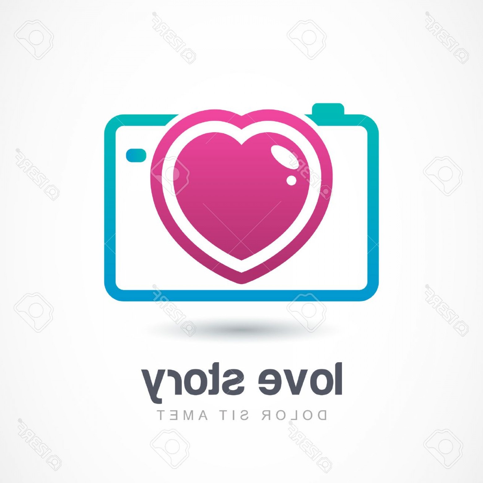 1560x1560 Photostock Vector Abstract Colorful Photo Camera With Heart Lens