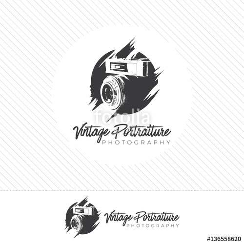 500x500 Abstract Silhouette Photography Logo Vintage Style Camera Icon