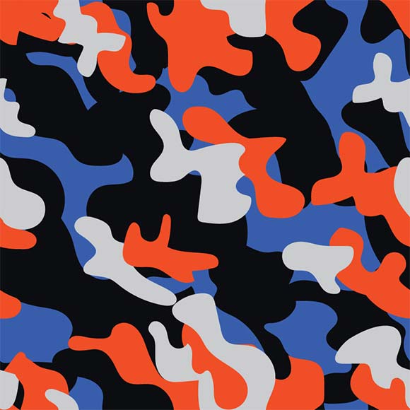 580x580 Blue And Orange Camouflage Pattern Free Download Vector Art
