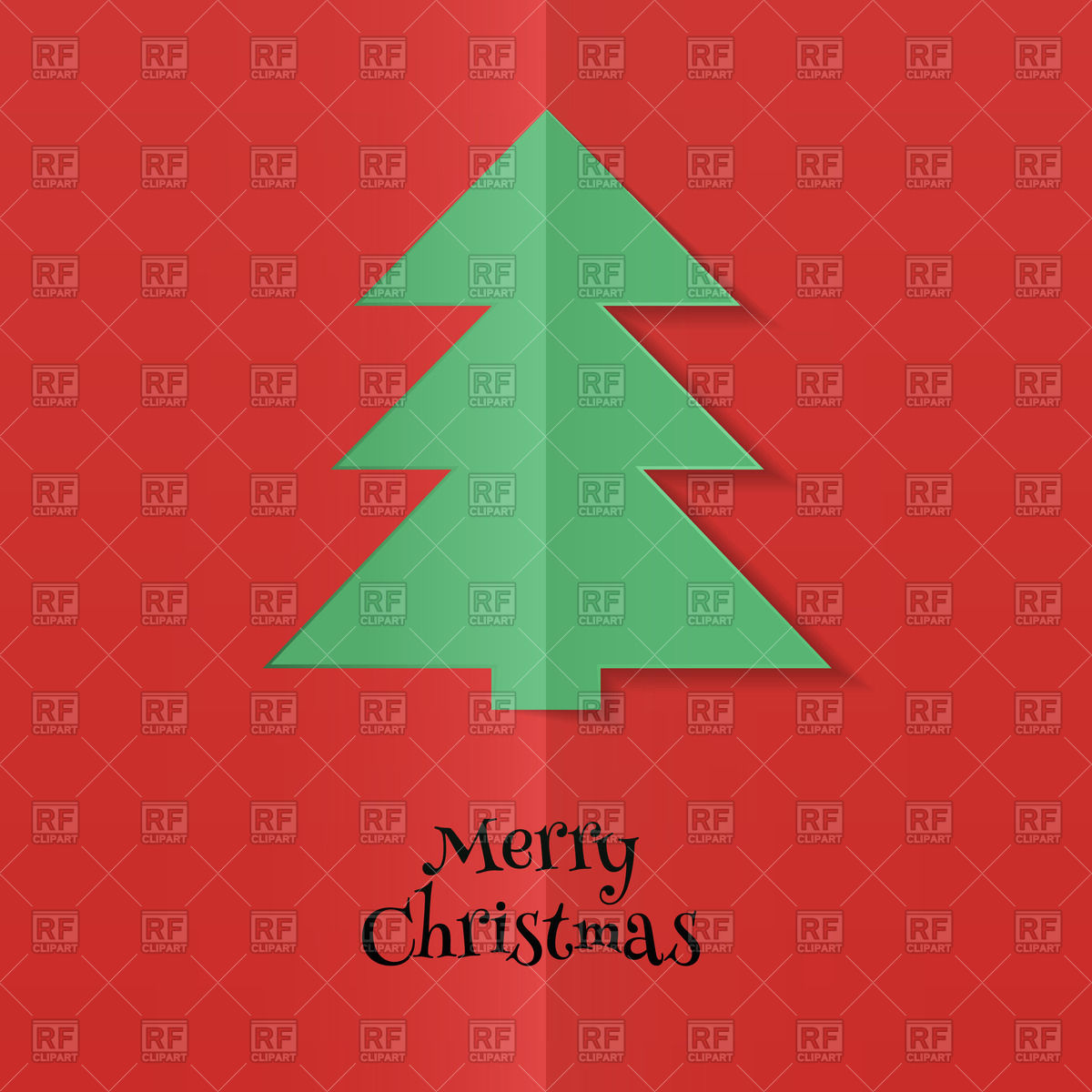 1200x1200 Greeting Card With Abstract Xmas Tree Vector Image Of Borders