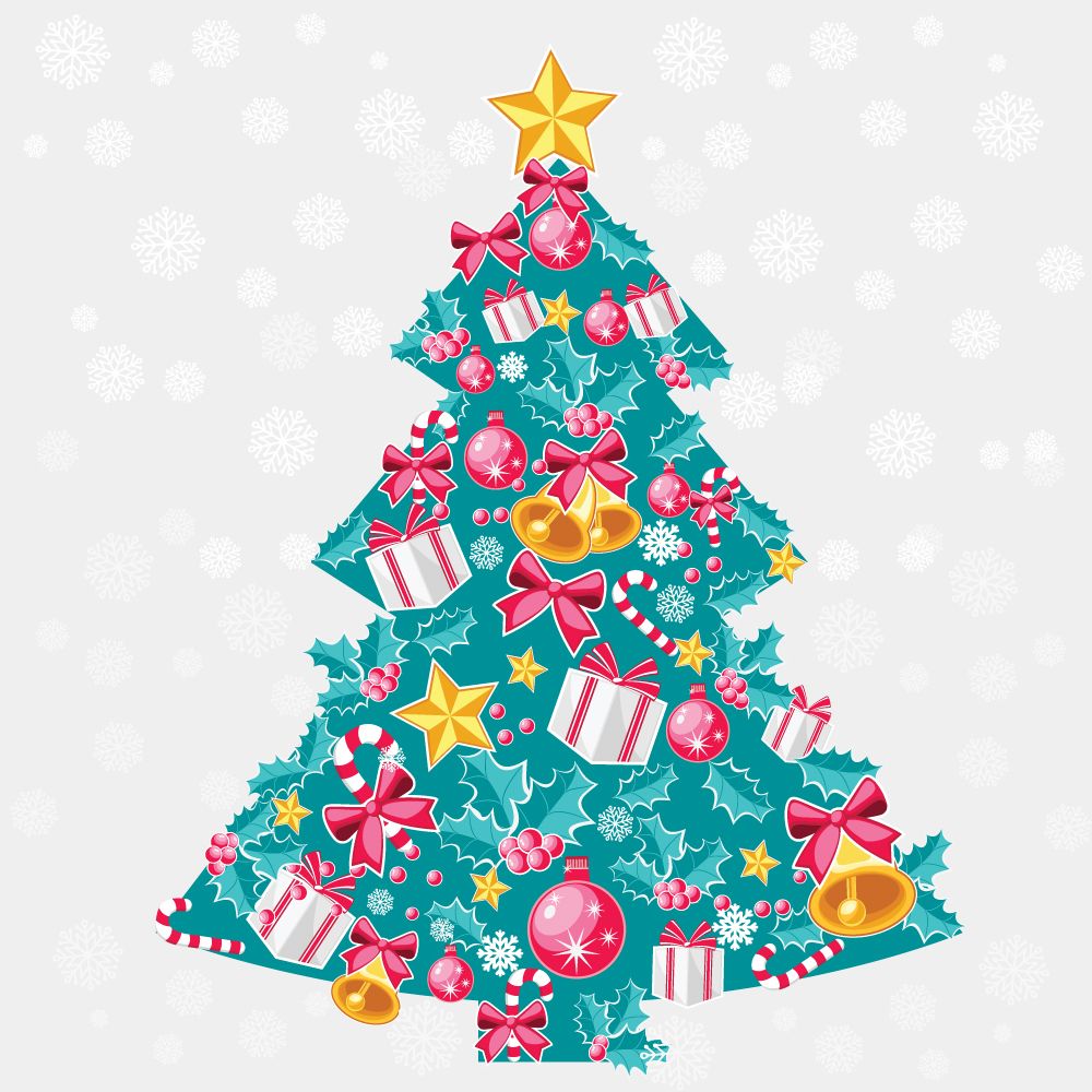 1000x1000 Free Vector Abstract Christmas Tree Vector Graphic Available