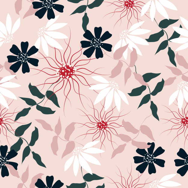 626x626 Abstract Flowers Seamless Pattern Vector Premium Download