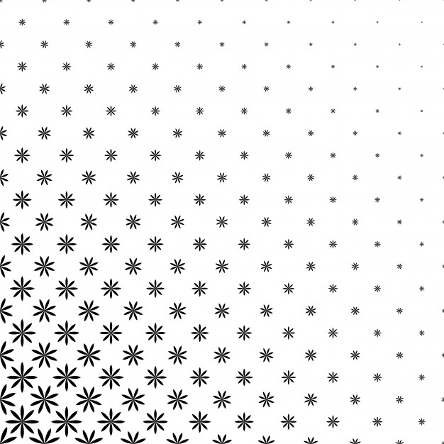 626x626 Monochromatic Geometric Stylized Flower Pattern