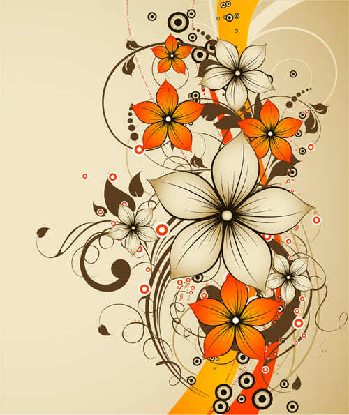 500x595 Elegant Abstract Flower Vectors Graphics Free Download