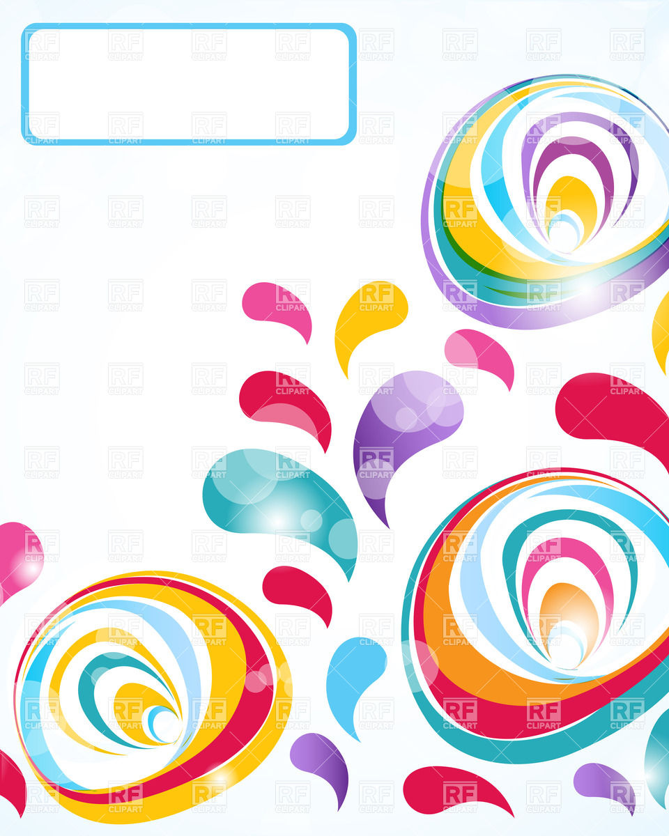 960x1200 Colorful Abstract Oval Stripes And Small Blue Frame Vector Image