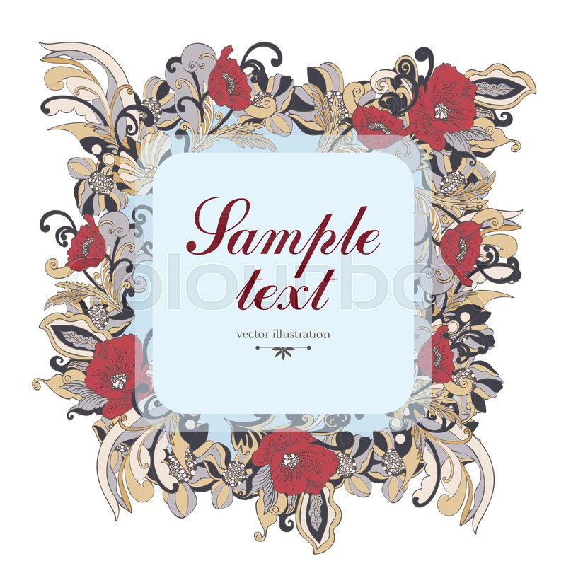 800x800 Flower Square Frame, Vector Stock Vector Colourbox