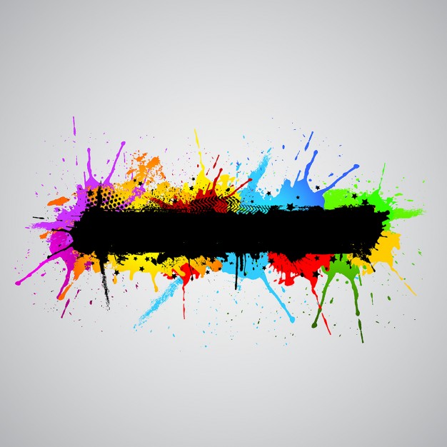 626x626 Abstract Grunge Background With Colourful Paint Splashes Vector