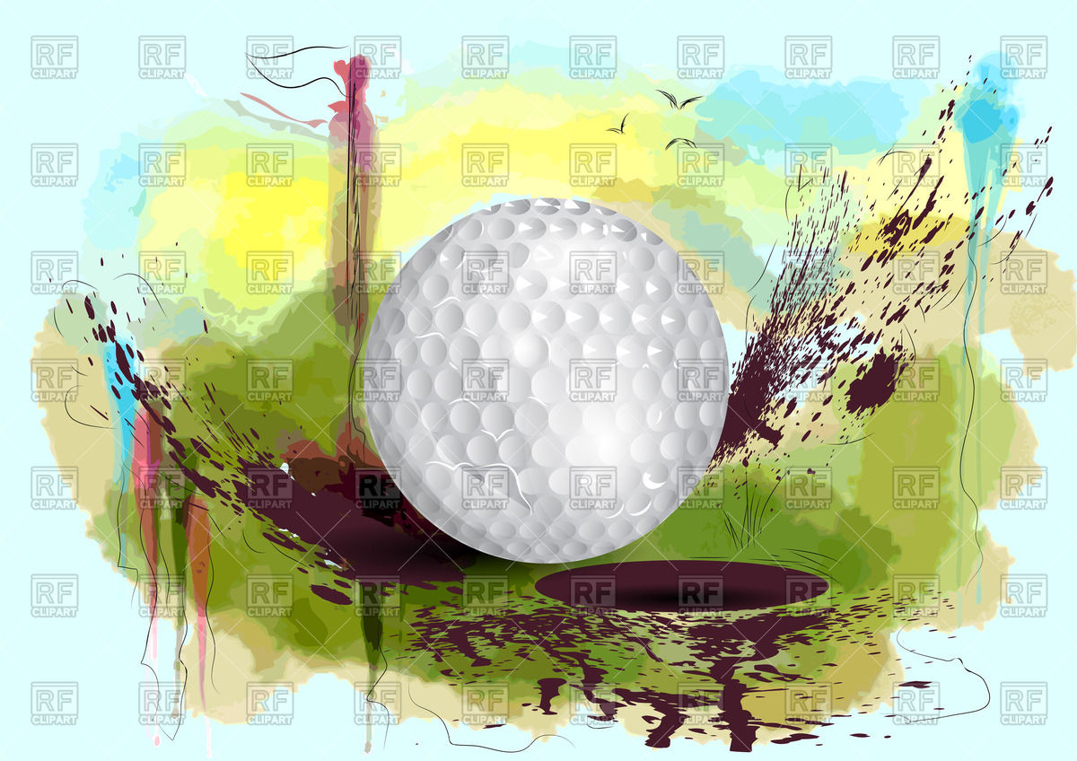 1200x848 Golf Ball On Abstract Grunge Background Vector Image Of Sport