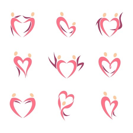 Abstract Human Silhouette Of Couple In The Shape Of Heart Vector 450x450 Abstract Human Silhouette Of Couple In The Shape Of Heart Vector