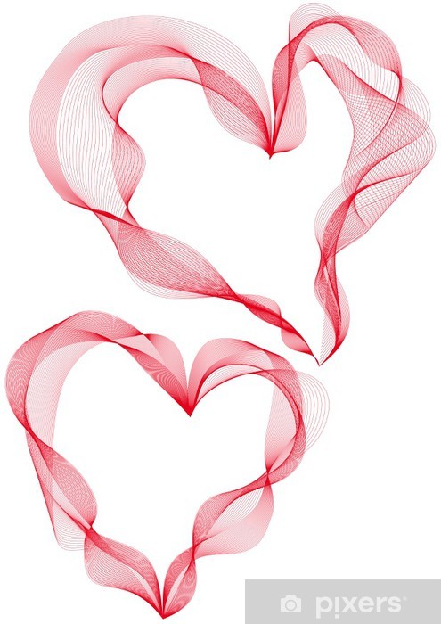 Abstract Heart Designs, Vector Wall Mural 495x700 Abstract Heart Designs, Vector Wall Mural