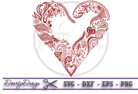 Abstract Floral Heart, Vector Graphics 581x396 Abstract Floral Heart, Vector Graphics