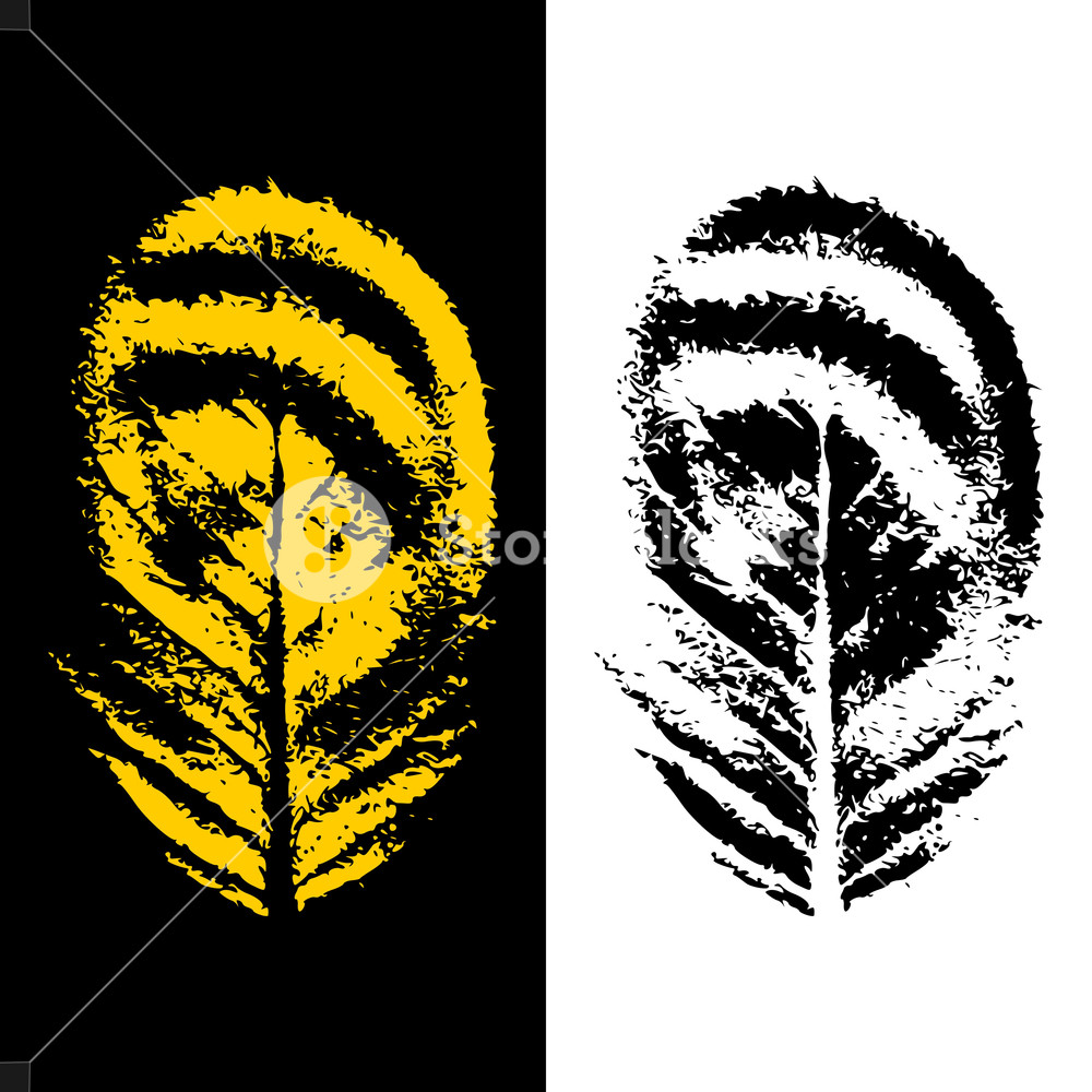 Abstract Leaves Vector Logo In Black And Yellow Colors Template 1000x1000 Abstract Leaves Vector Logo In Black And Yellow Colors Template