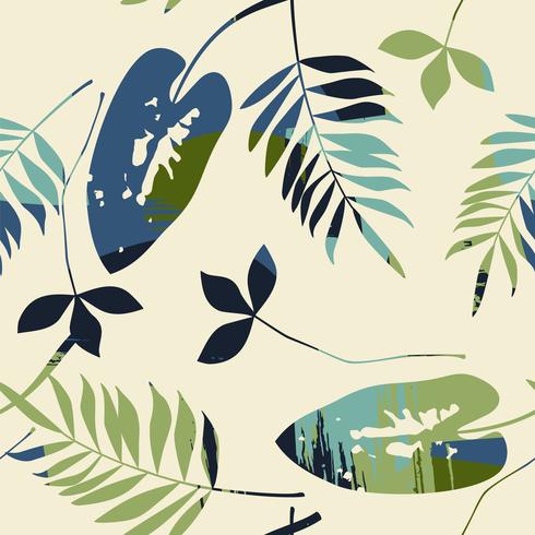 Abstract Seamless Pattern With Leaves Vector Background 490x490 Abstract Seamless Pattern With Leaves Vector Background