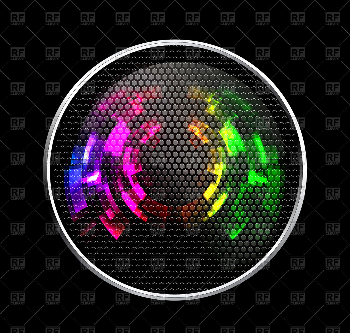 1200x1144 Abstract Futuristic Speaker With Glowing Lights Vector Image