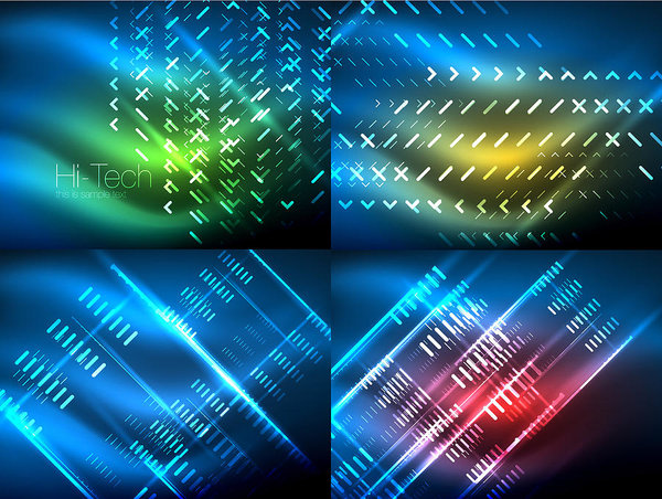 600x452 Set Of Glowing Neon Lines And Shapes On Dark, Shiny Motion, Magic