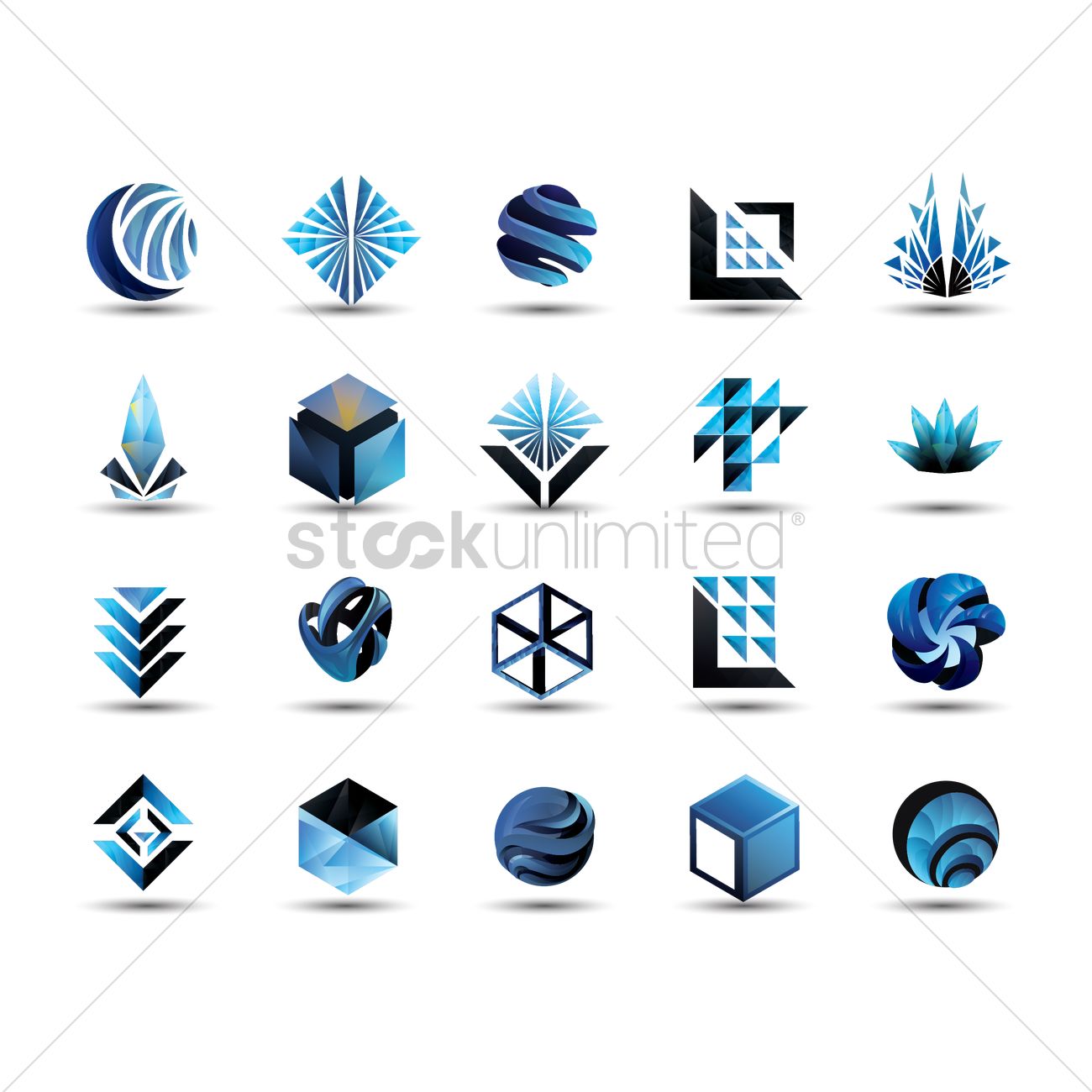 1300x1300 Set Of Abstract Logos Vector Image