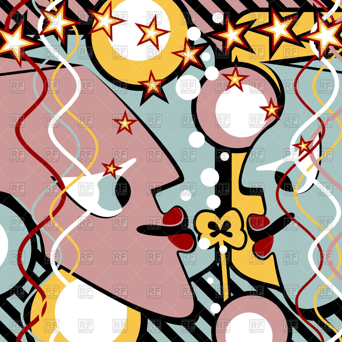 1200x1200 Abstract Colorful Background With Surreal People Vector Image