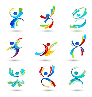 380x400 Abstract People Icons Vector