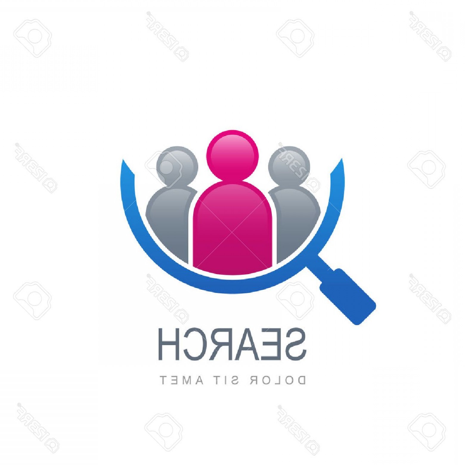 1560x1560 Photostock Vector Abstract People Silhouette In Magnifier Shape