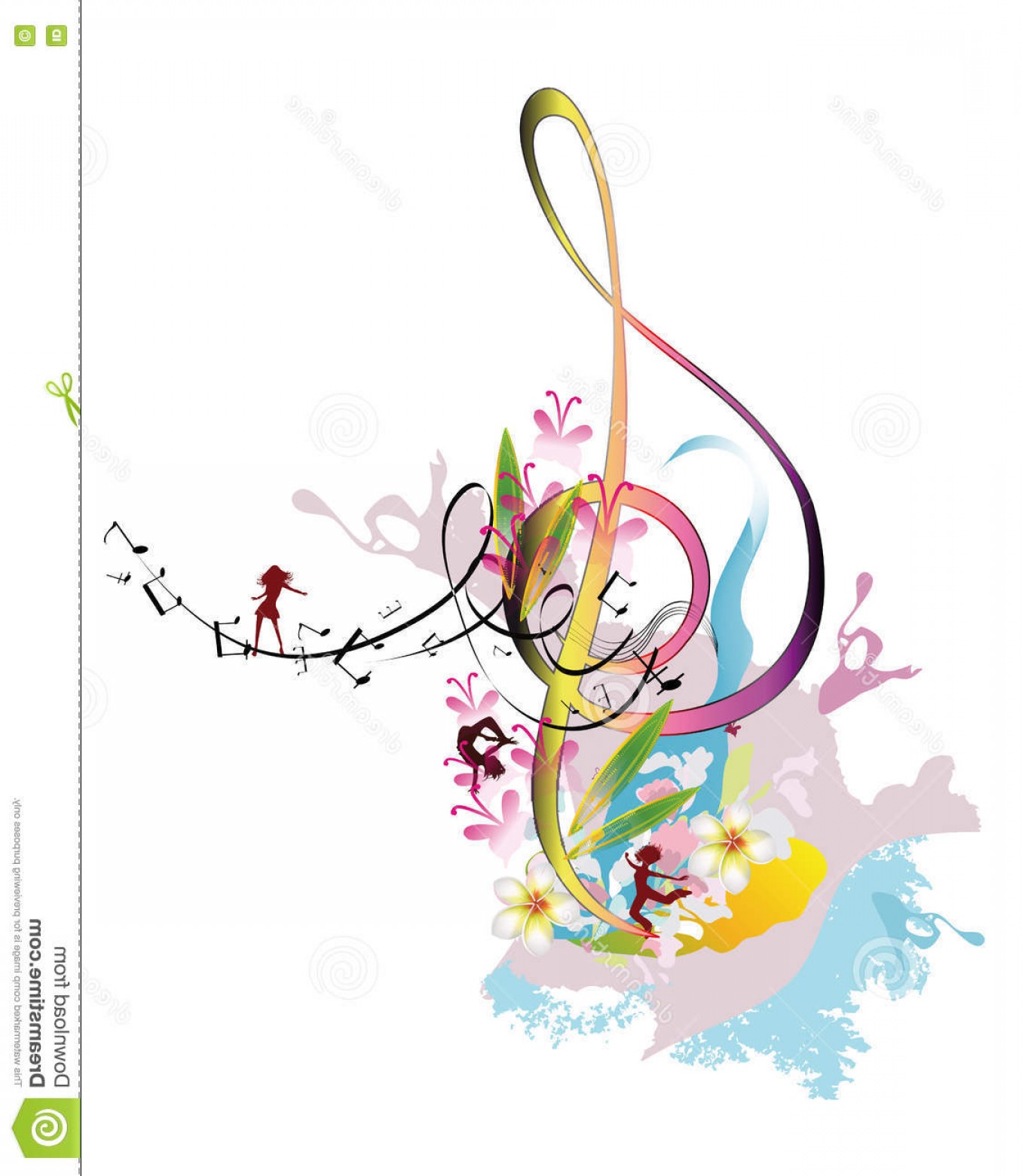 1356x1560 Stock Illustration Abstract Watercolor Treble Clef Splashes