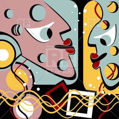 400x400 Surreal Abstraction With Kissing People Vector Image