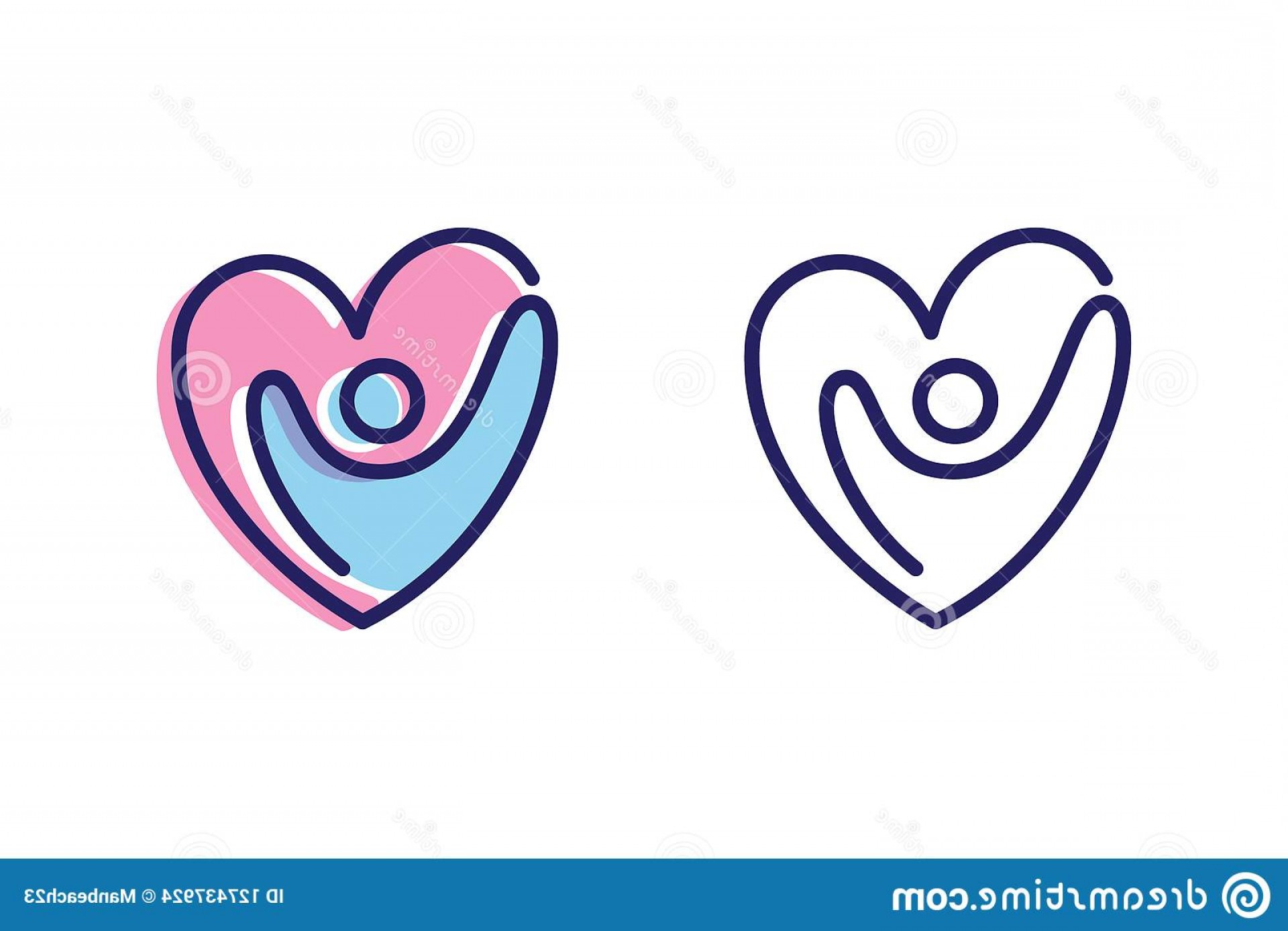 1920x1388 Vector Abstract People Shaped Heart Icon Symbol Bold Outline Shape