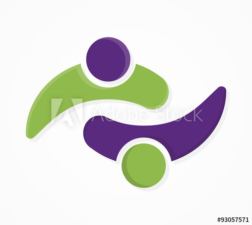 500x445 Vector Team Social Network Logo Abstract People Vector Logo