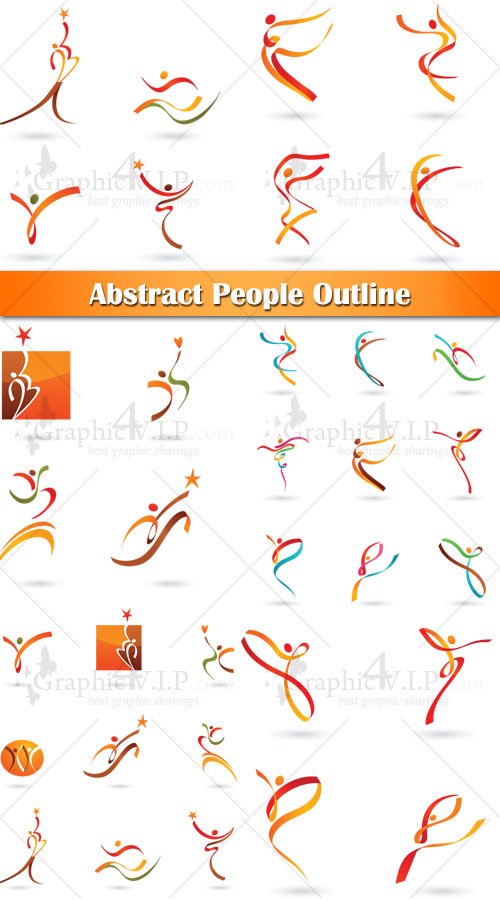 500x900 Abstract People Outline