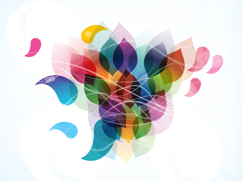 1024x765 Abstract Rainbow Shapes Vector Art Graphics