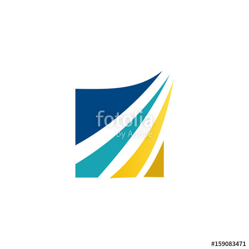 500x500 Abstract Square Logo Vector Template Corner Geometric Shape